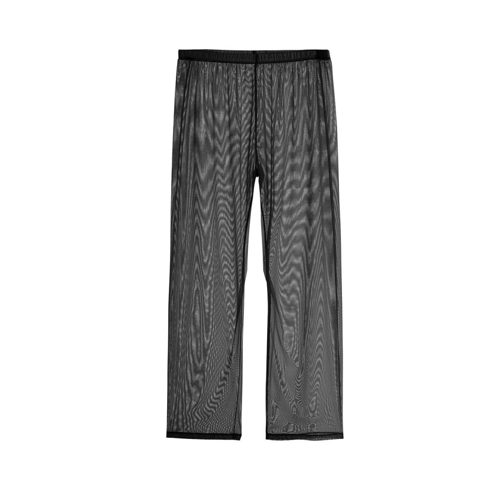 Herren Transparente Schlafanzug-Sets Sexy Mesh T-Shirt und Lounge-Hose von ZAIGELUO – Bequeme Nachtwäsche