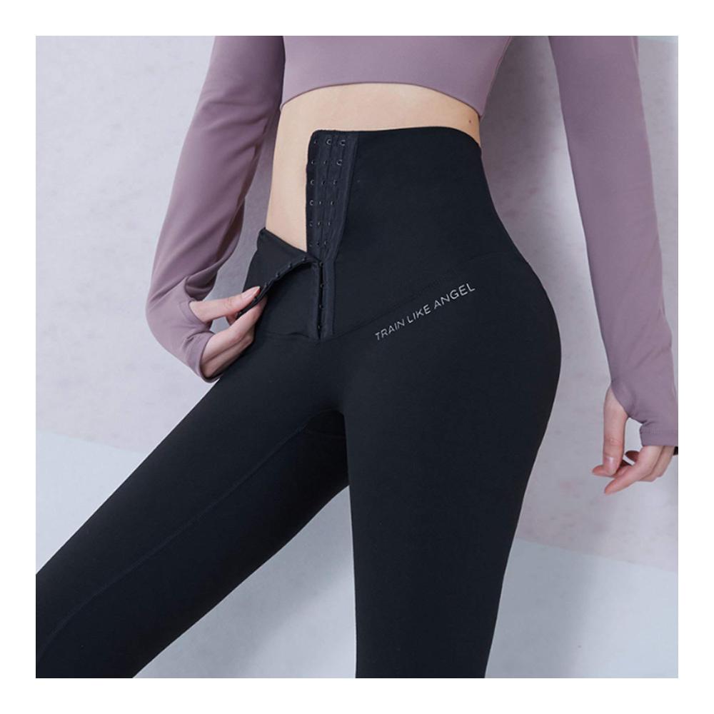 High Waist Sport Leggings für Frauen mit Push-Up-Effekt und Korsett-Slim-Design | Fitness Leggins für Damen in Schwarz-M - Perfekte Sportswear Tights für ein Highlight in Ihrem Workout