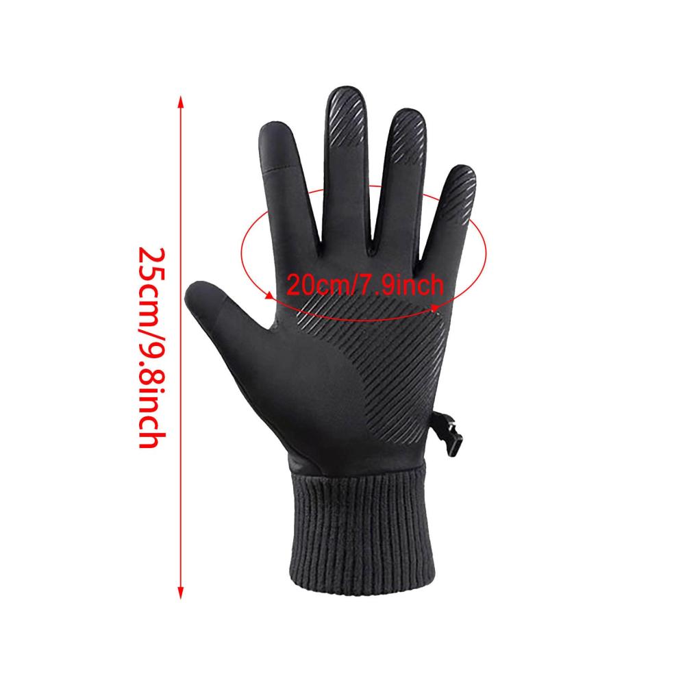 Herren Winterhandschuhe Schwarz - Wasserdichte Touchscreen Schneehandschuhe mit Rutschfestem Grip. Perfekt für Radfahren Laufen und Skifahren