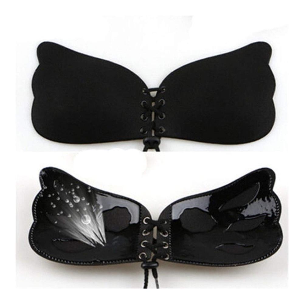 Selbstklebender BH mit Super Push-Up-Effekt für Damen - Unsichtbares Korsett und Trägerloses Design - Nahtlos und Ideal für Hochzeitsfeiern - Klebe-BHs NWXZU in Schwarz (Größe A