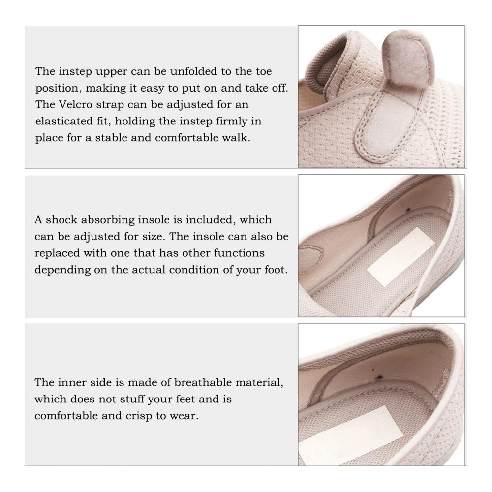 Diabetiker-Wanderschuhe für ältere Damen | Verstellbarer Verschluss Atmungsaktiv Leichtgewicht | Breite X-Wide Passform rutschfeste Sohle Luftkissen-Sneaker für geschwollene Füße & Ödeme
