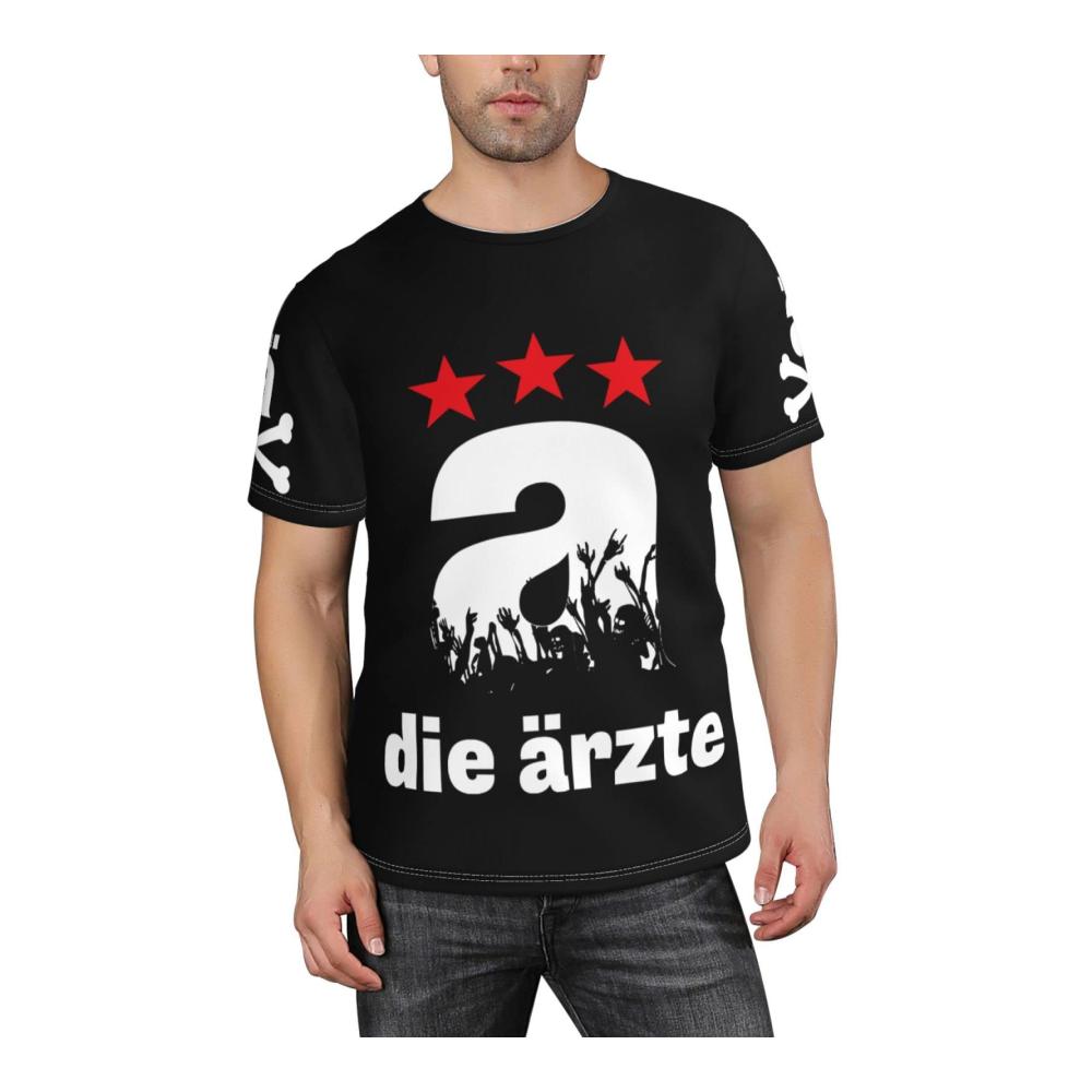 3D Hip Hop T-Shirt für Männer - Sommerstyle Rundhals Kurzarm Casual Graphic Tees in Schwarz
