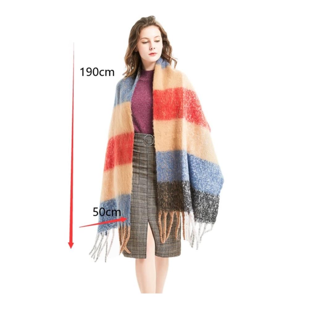 Winterliche Plaid-Schals für Damen Warme breite Decken-Schals und Tücher