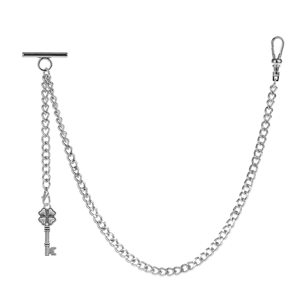 Herren Taschenuhr mit Albert Kette Vier-Blattgras Schlüssel Design FOB Charme