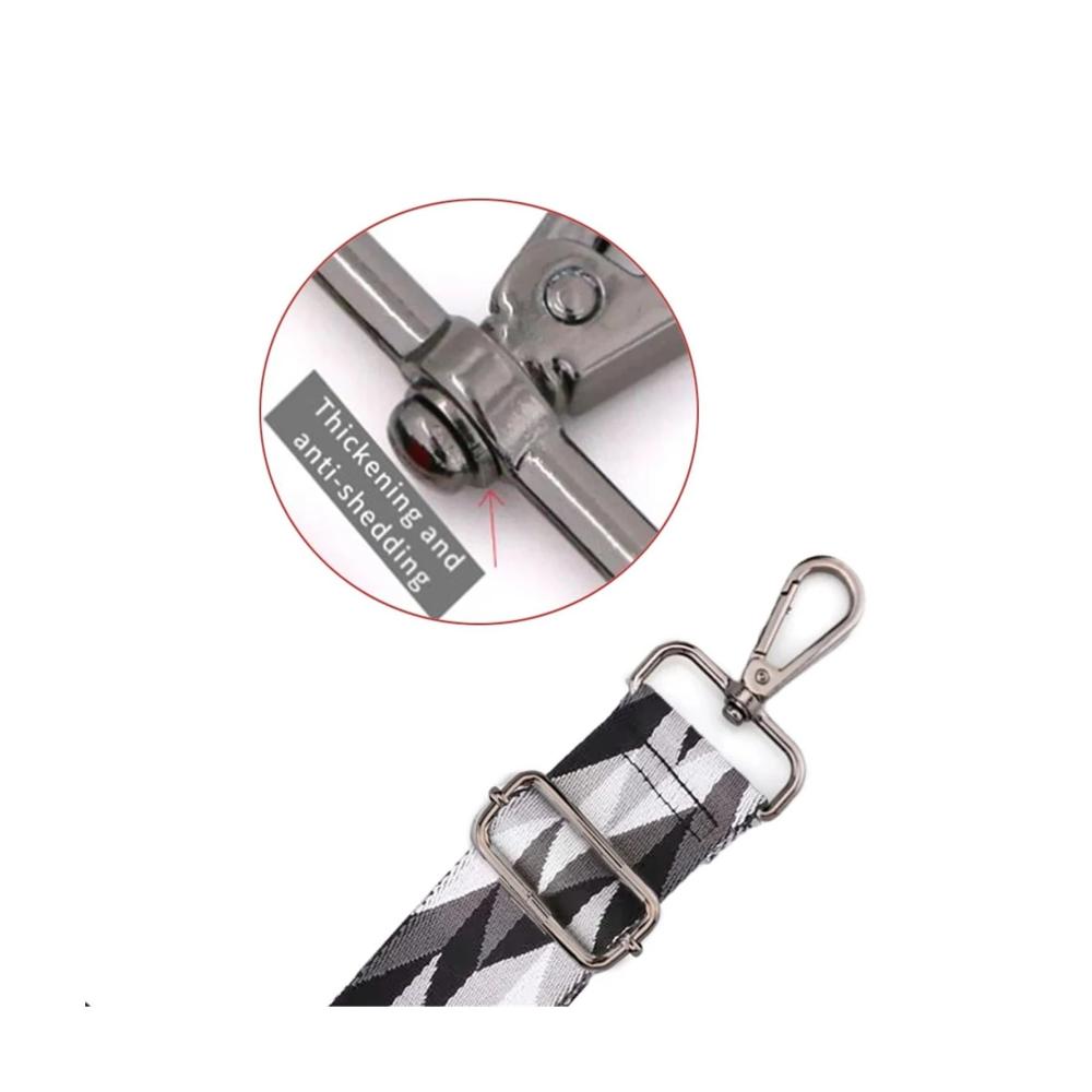 Bunter verstellbarer Taschengurt für Damen - breiter Schultergurt aus Satchel-Leder für Umhängetaschen (Farbe E51-A12-P1 Größe Schwarz