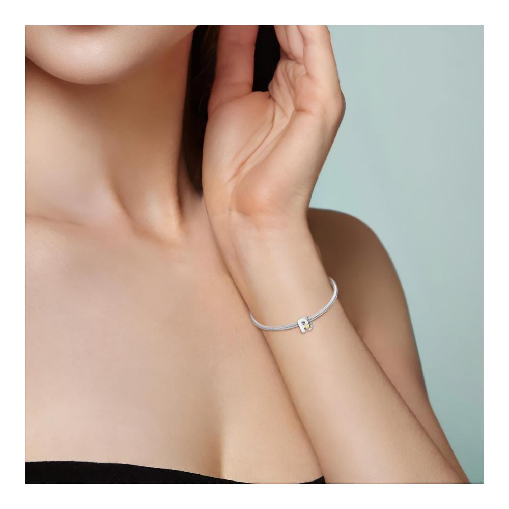 925 Sterling Silber Buchstabenanhänger für Bettelarmbänder - Personalisierter Alphabet-Schmuck aus Bead Charms - Schöner Initialenanhänger für individuelle Stilstatements