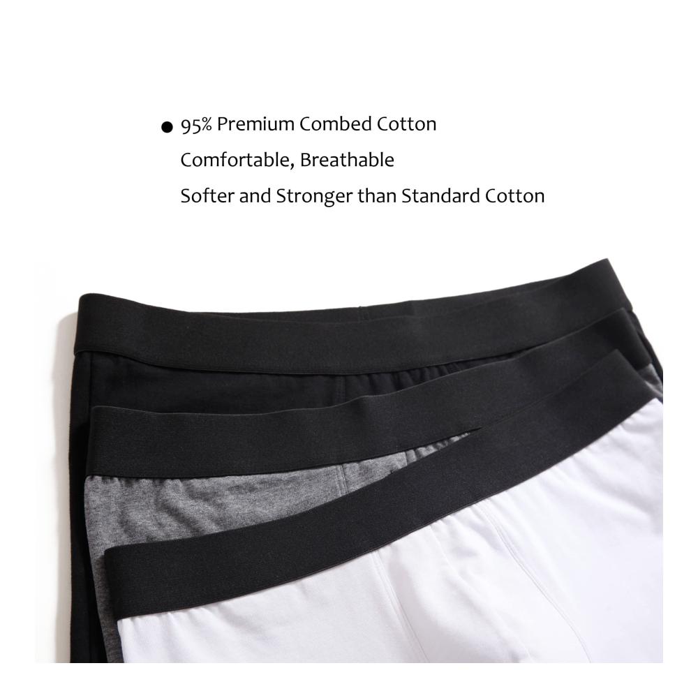 Herren Boxershorts im 3/4er Pack – Lange Beinlänge aus Baumwolle bequeme Unterwäsche für optimalen Tragekomfort