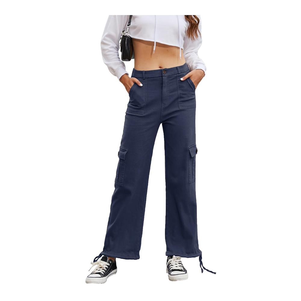 Hoch taillierte Damen-Cargohose Alaster Queen | Y2K Baggy Wanderhose mit Multi-Taschen | Stretch High-Waist Hose für Damen