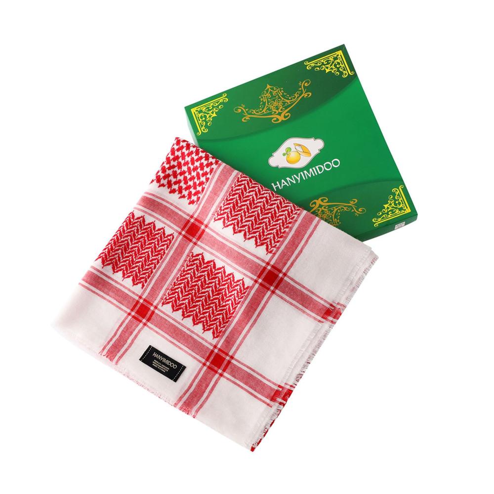 Jacquard Arabischer Schal - Religiöser Keffiyeh für Erwachsene in Geschenkbox | Outdoor Kopftuch für Männer ideal zum Radfahren | Haarschmuck Shemagh Schal für Männer und Frauen