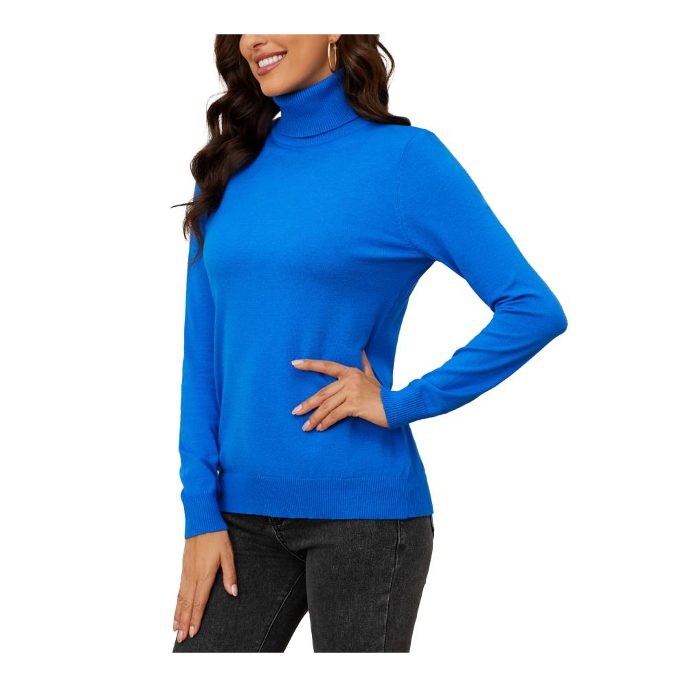 Rollkragenpullover Damen - Weicher Strickpullover mit Langarm Dünner Stretch Stehkragen und Leichtem Basic-Design - Modischer Damenpullover Langarmshirt für stilvolle Looks