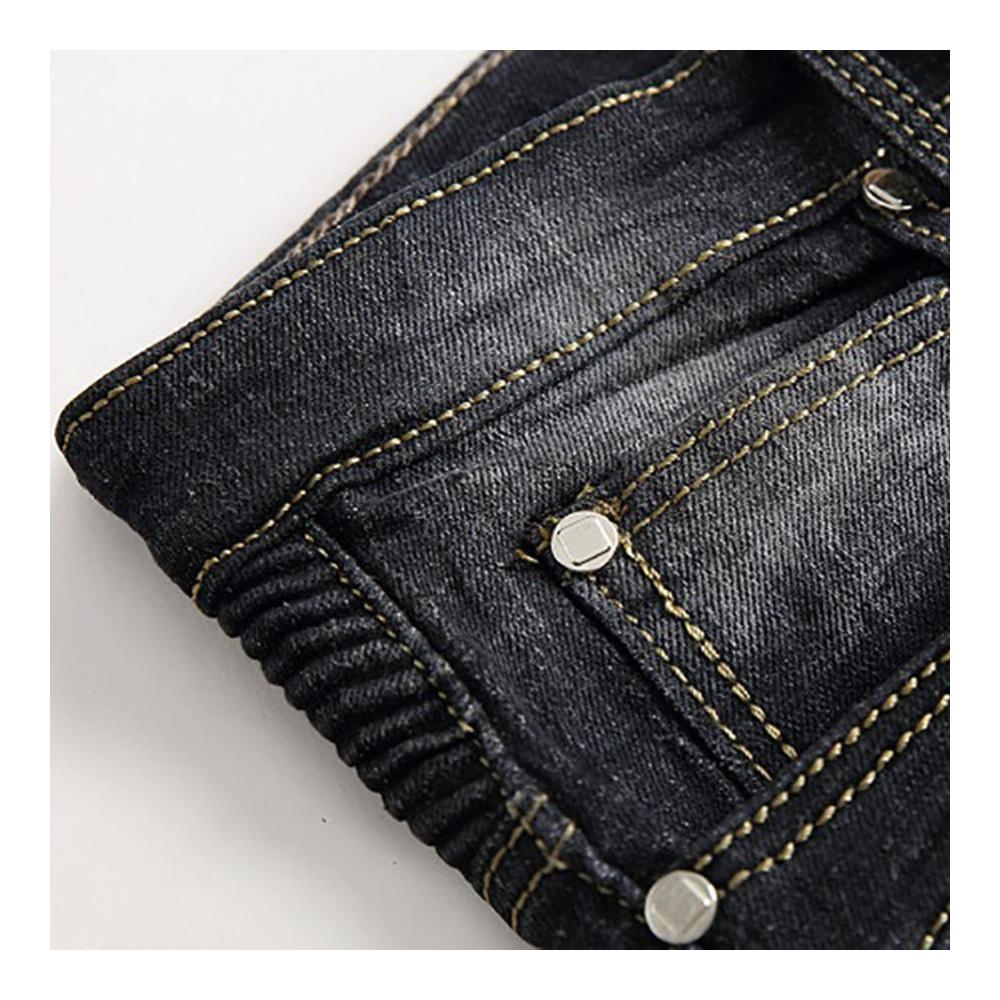 Herren Jogginghosen Lockere Baggy Jeans mit hohem Bund Destroyed-Look elegantem Hausanzug weitem Bein Strandhose Patchwork-Streifen Löchern und Taschen