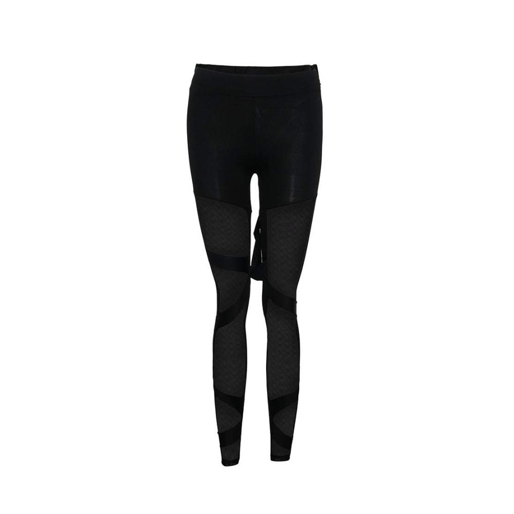 HUYURI Damen Sportleggins - Hoch taillierte Mesh Yogahose mit Bauchkontrolle für Laufen Radfahren und Fitness