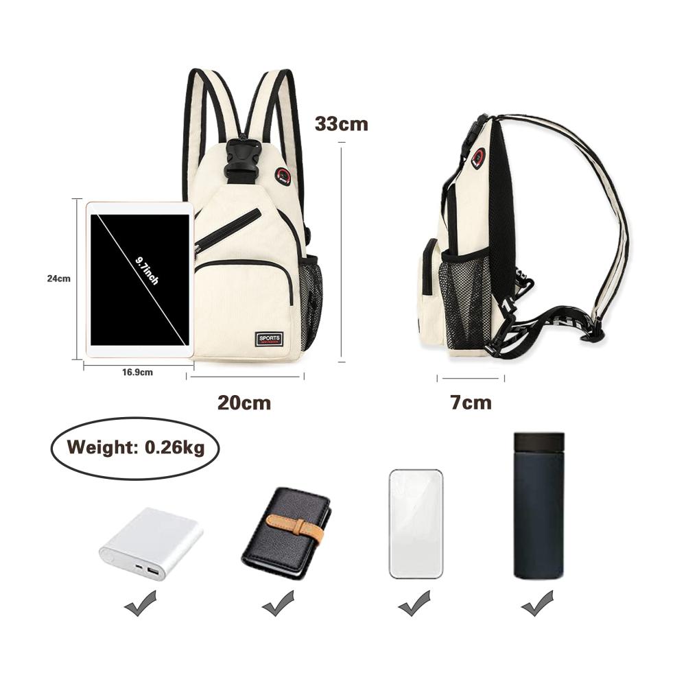 Damen Tagesrucksack Leichter Sling Bag mit Kopfhörerloch für Reisen Wandern und Sport – Klein aber geräumig aus strapazierfähigem Polyester hergestellt