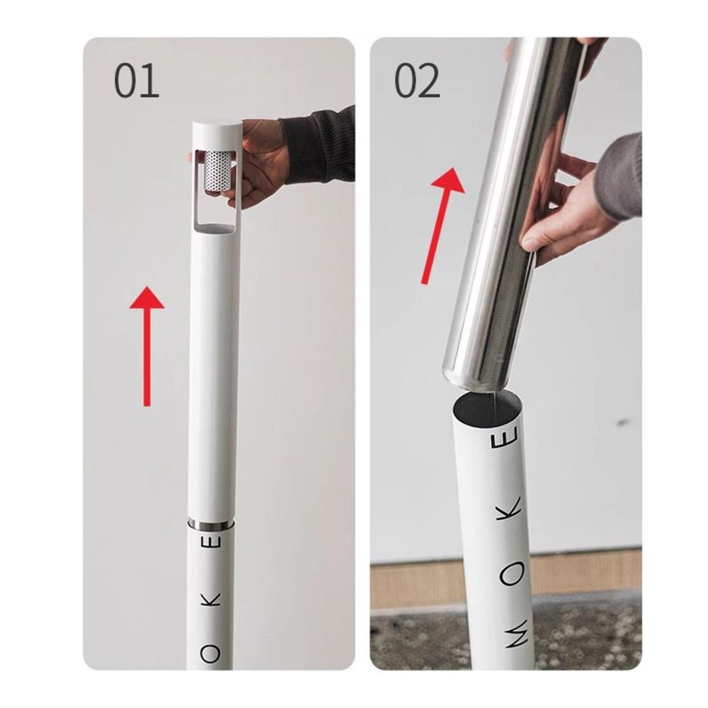 Edelstahl Standaschenbecher für draußen – Vertikaler Zigarettenbehälter mit Sammel-Mülleimer – Outdoor-Stehaschenbecher aus robustem Edelstahl (Color B1