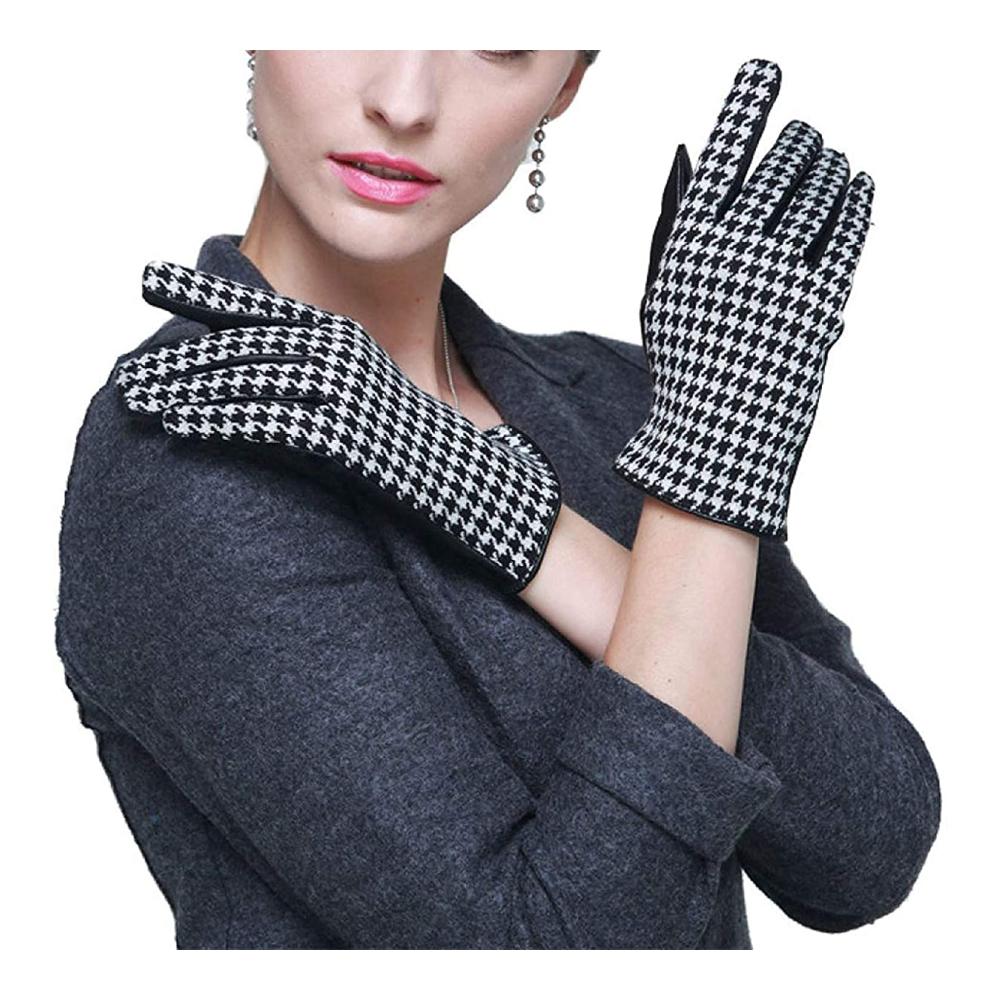 Herbst-Winter-Handschuhe Unisex | Warme Damen-Fäustlinge für Outdoor-Aktivitäten | Einfach und Glamourös | Fahrtaugliche Reithandschuhe mit Hahnentritt-Muster