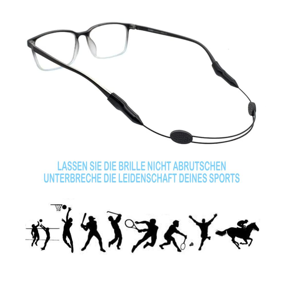 Brillenbänder & -ketten SLEILIN 3er-Pack 19.5 cm * 28.5 cm Verstellbare Anti-Rutsch-Brillenbänder ohne Schwanz mit 2 Löchern – Perfekter Brillenbandhalter für Sportbrillen