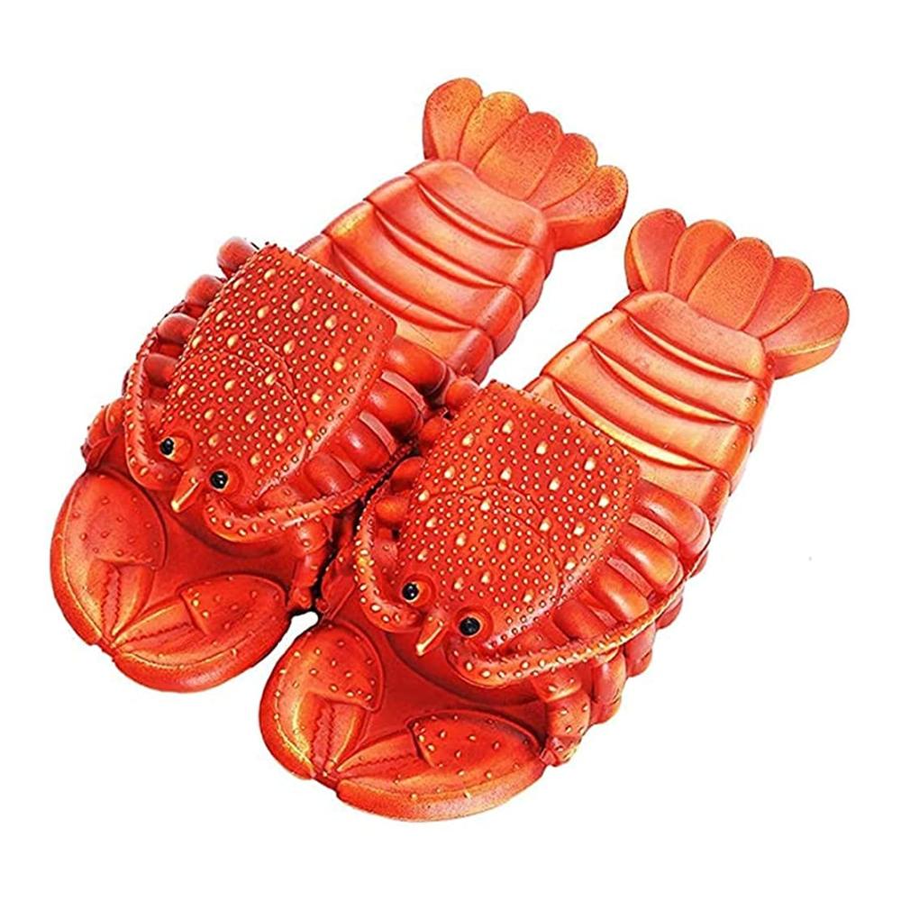 Zehentrenner Hummer Flip-Flops für Kinder - Lustige Tiermotive Süße Strandschuhe für Damen Weiche Duschsandalen für Herren - Wasserdichte Sommer-Hausschuhe