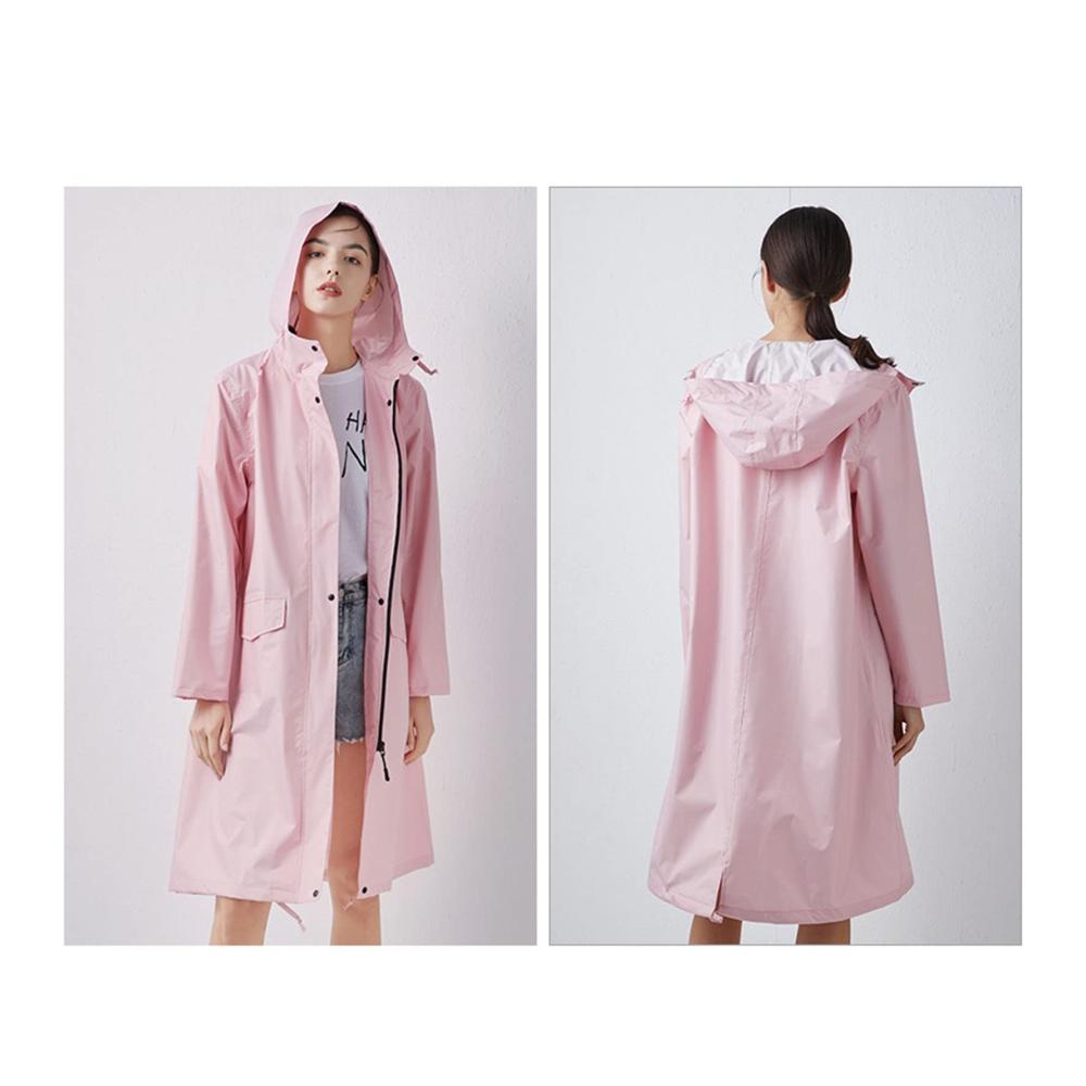 Damen Regenjacke Wasserdichter Regenmantel mit Kapuze Leichtgewicht Winddicht Wetterfest Atmungsaktiv - Outdoor Übergangsjacke in Schwarz