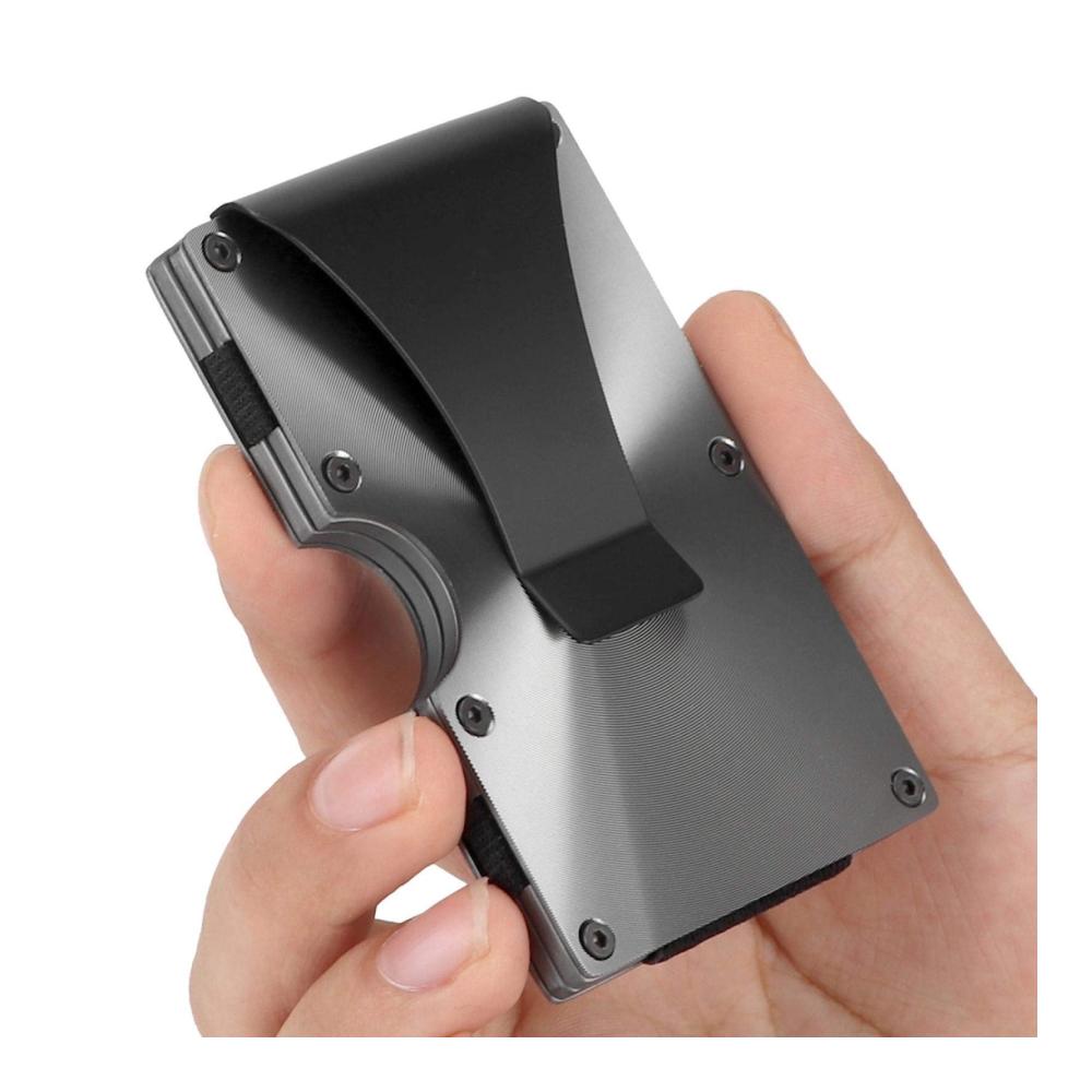 Kreditkartenhüllen Set RFID-Schutz Geldscheinklammer Visitenkarten-Organizer - Moderner Stil Unisex (Grau