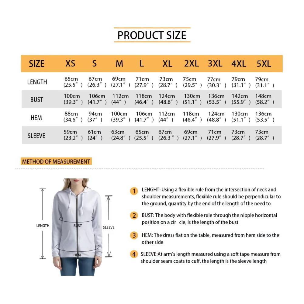 Damen Kapuzenpullover mit durchgehendem Reißverschluss Y2K-Design dünn in Übergröße mit Kordelzug Taschen - Perfekte Jacke für POD-Grafiken