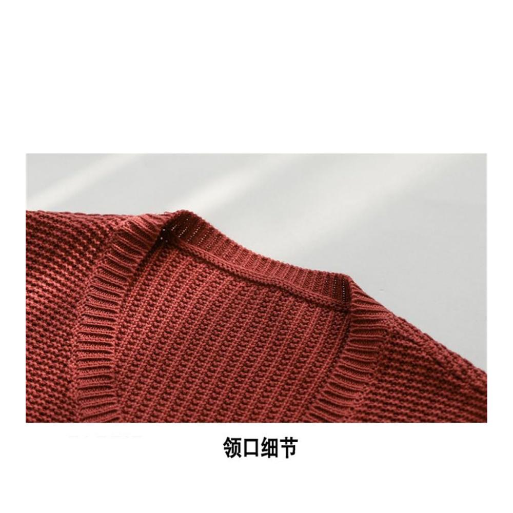 Ärmellose Strickweste für Frauen - Rundhals Pullover mit Einreiher und Taschen Casual Loose Fit