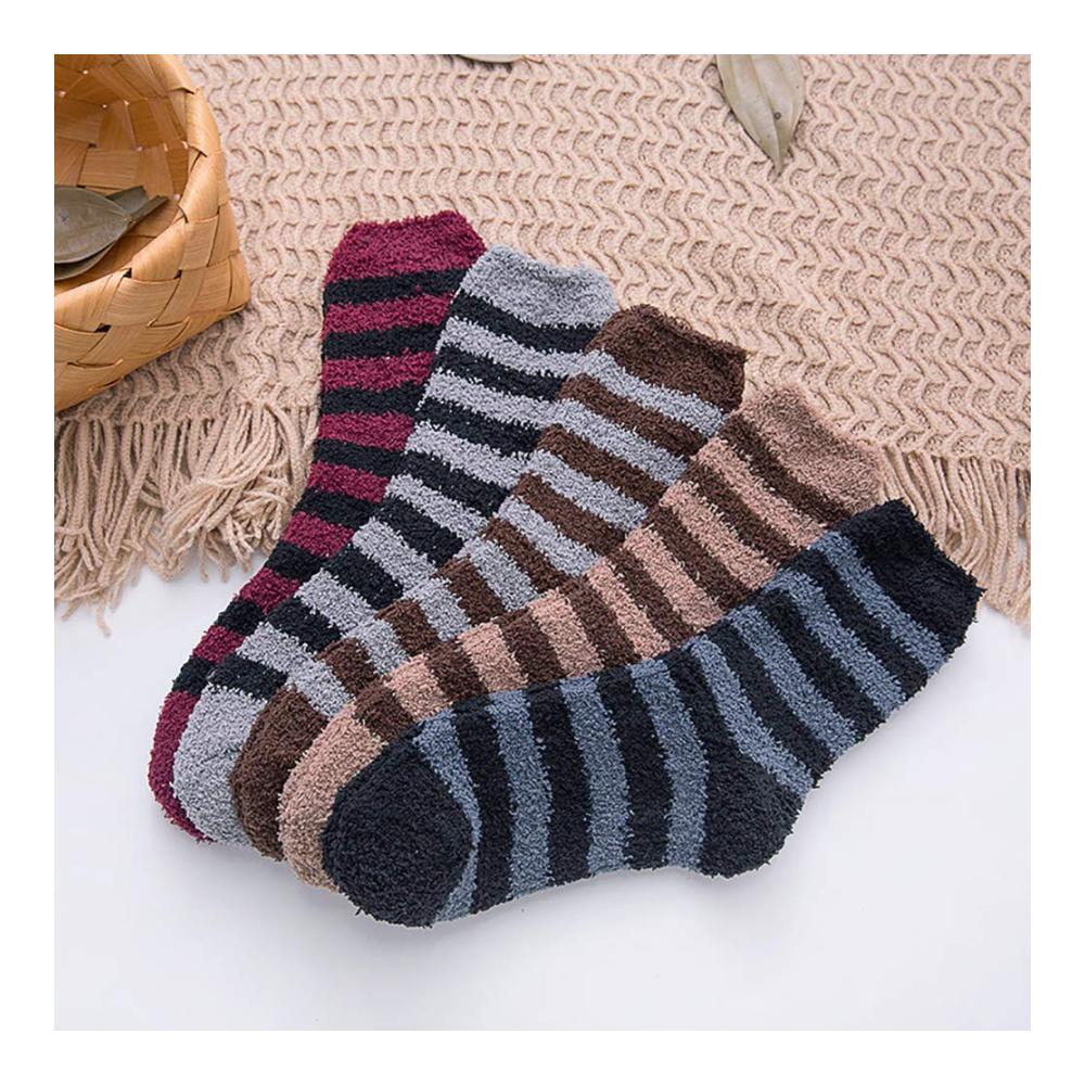 Warme Damen Kuschelsocken mit Stopper - Flauschige Winterstrümpfe in Netzmuster Design (Größe 39-42