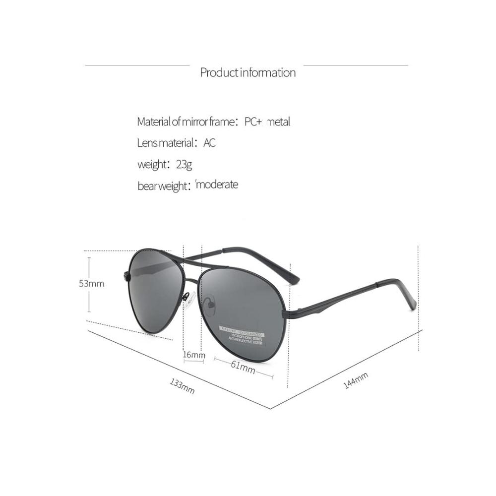 Nachtsicht Polarisierte Sonnenbrillen Set für Herren und Damen - Großer Rahmen Metall UV400 Schutz - 2er Pack (Schwarz/Braun