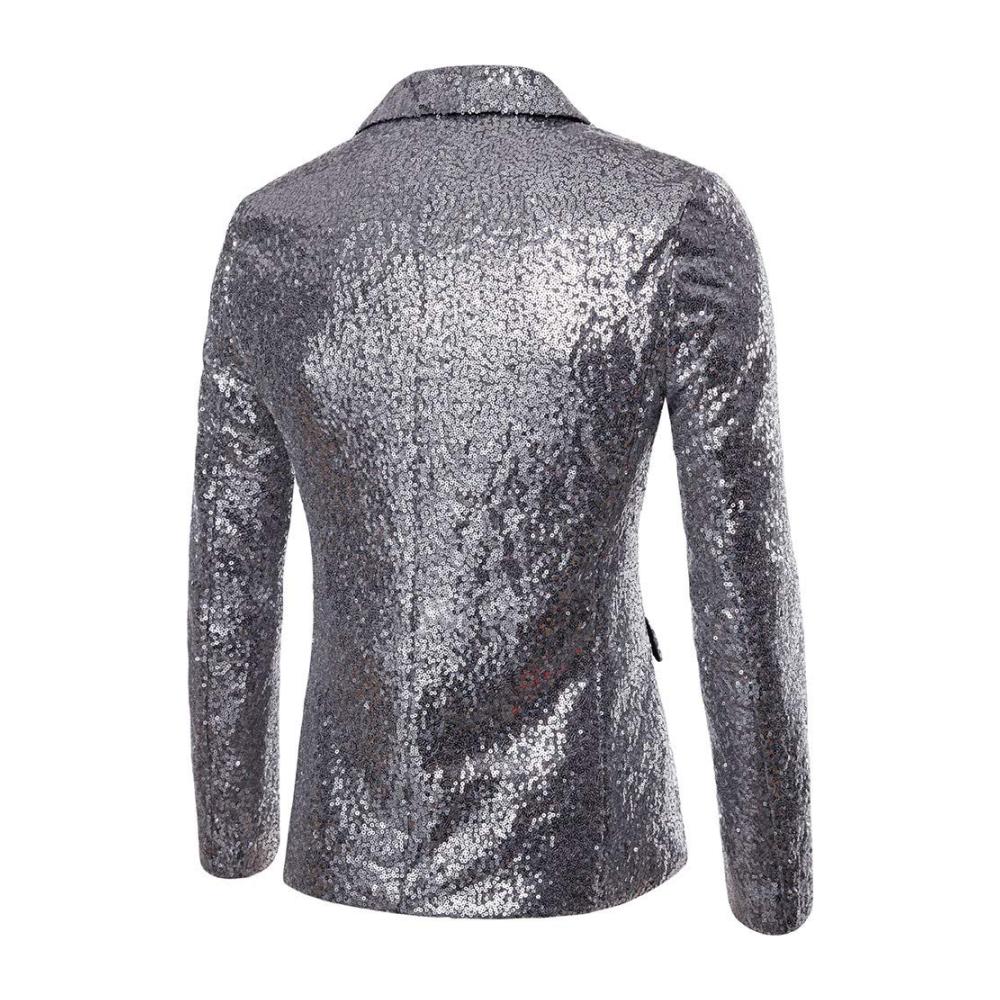 Glitzerndes Herren Pailletten Sakko Eleganter Slim Fit Blazer in verschiedenen Größen für Freizeit und Anlässe