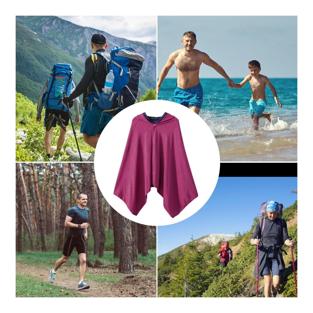 Baseball Caps mit Sonnenschutzumhang Kapuzenumhang und kühlendem Schal - Leichte tragbare Hoodies für Bergsteigen und Outdoor-Sport ideale Sonnenschutzkleidung für Damen und Herren