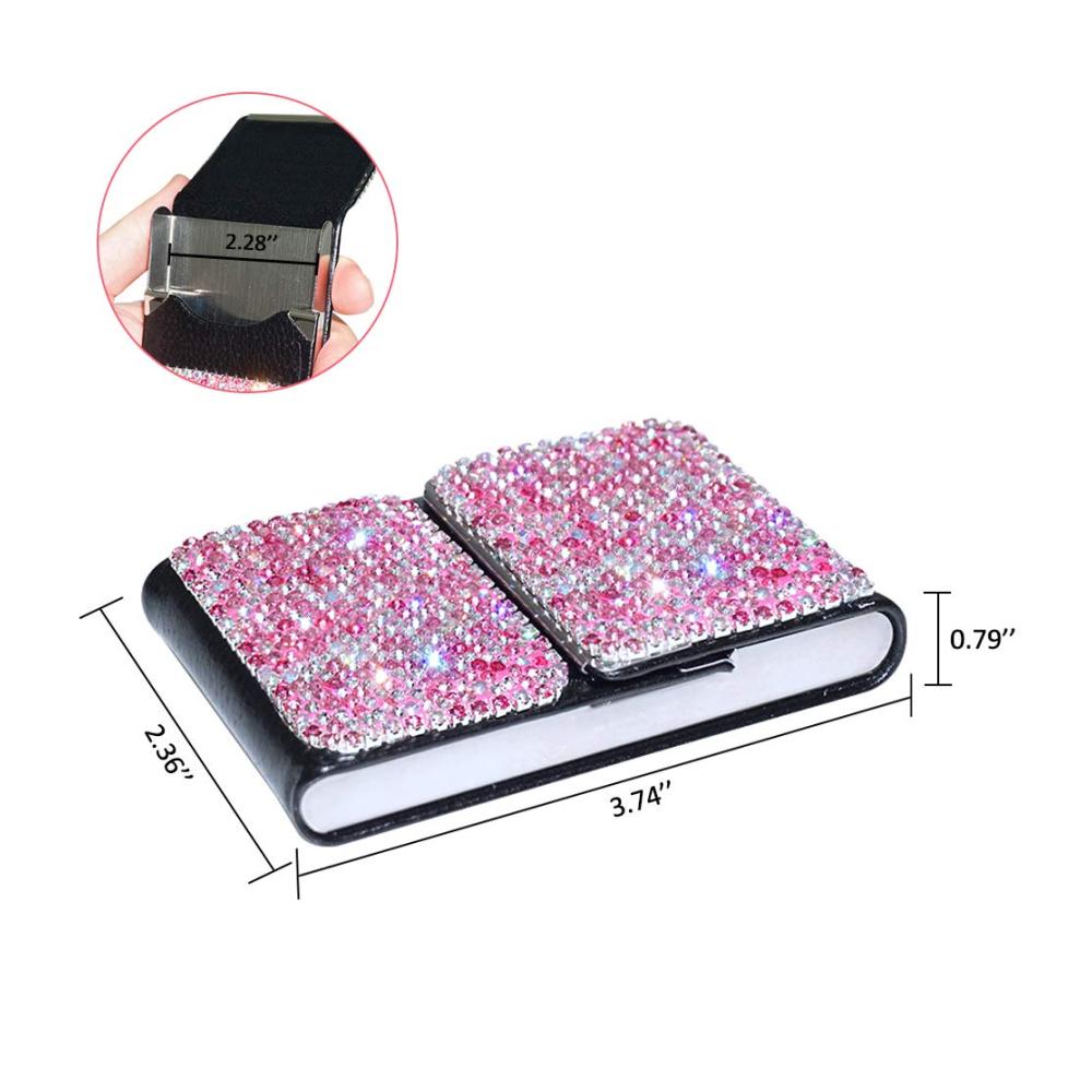 Aluminium Zigarettenetui für 7 Zigaretten – Spritzwassergeschützt kratzfest anti-kollision – Glitzernde Kristall-Zigarettenbox in Pink