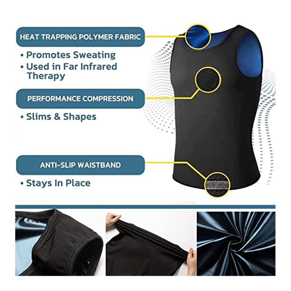 Mansottile Ion Compression Tank Top for Men - Gynecomastia Shaping Vest L/XL Size