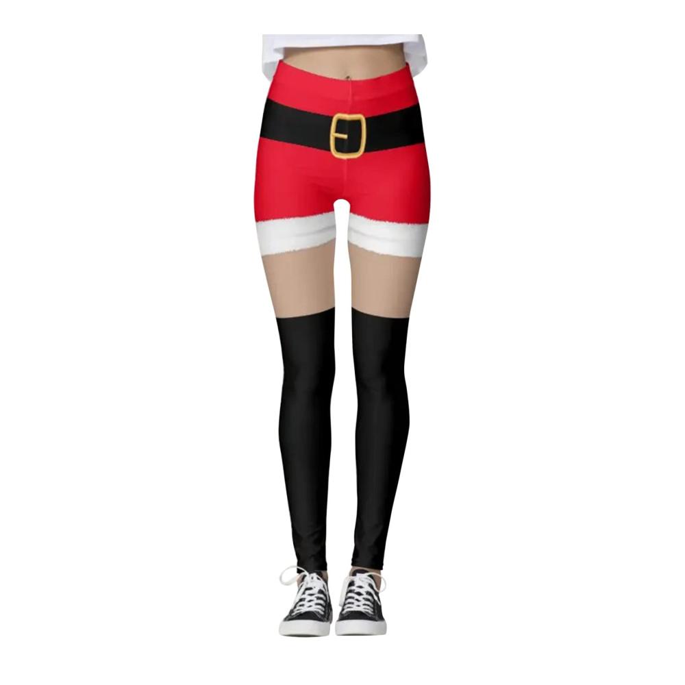 Weihnachtsleggings für Damen - Festliche Stretch-Leggings für Workout Laufen und Weihnachtskostüme