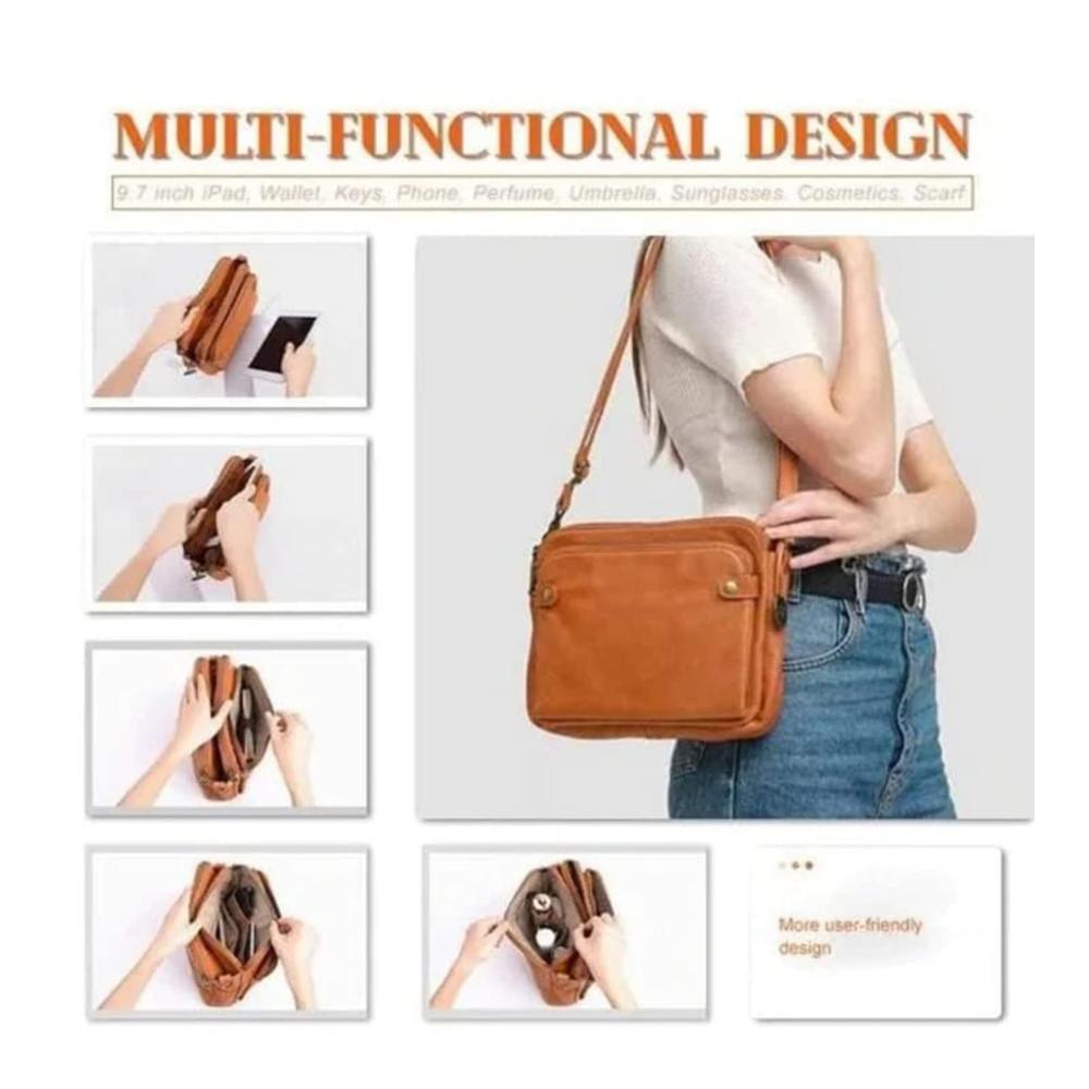 2023 Damen Crossbody Umhängetasche mit integrierter Geldbörse – Hochwertige PU-Lederschultertasche & Clutch