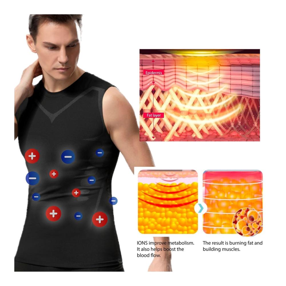 Ionic Shaping Vest 2023 - Advanced Body Shaper for Men | Energxcell Sleeveless Slimming Shirt (Black L
