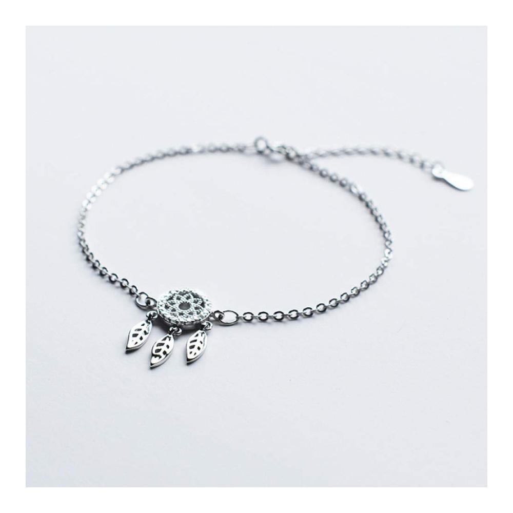 925er Sterlingsilber Damen-Armband mit modischem Traumfänger-Anhänger
