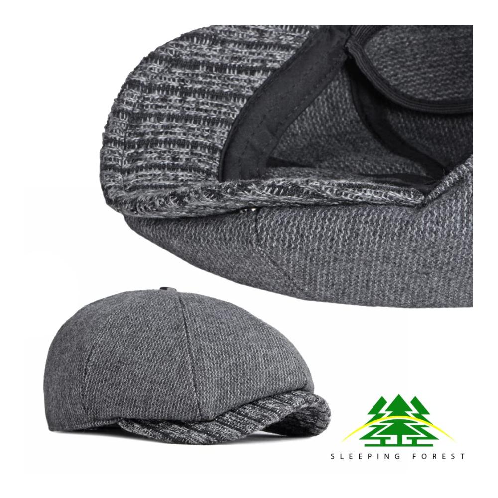 Schirmmützen Sleeping Forest Newsboy Mütze - Stilvoll und Warm mit Ohrenklappen für Damen und Herren