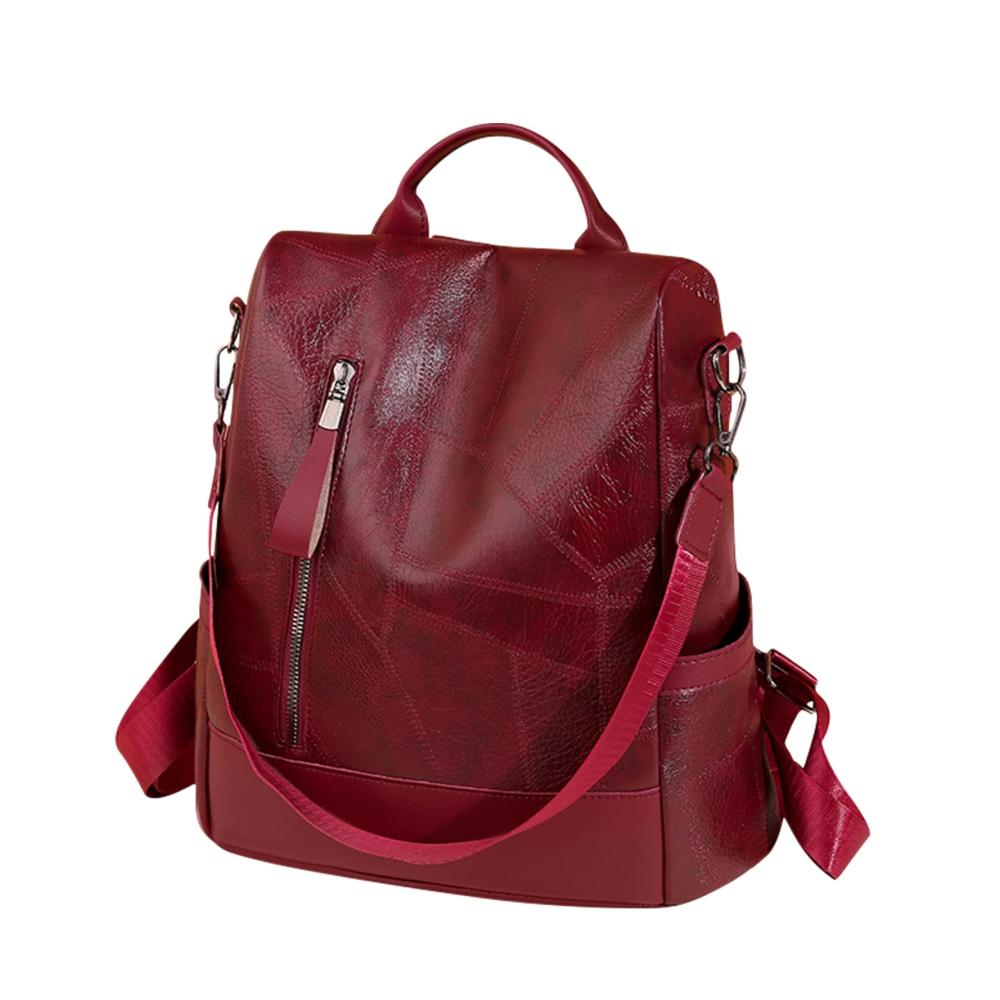 Anti-Diebstahl Damen Rucksackhandtasche aus wasserdichtem PU-Leder für Schule Arbeit und Freizeit