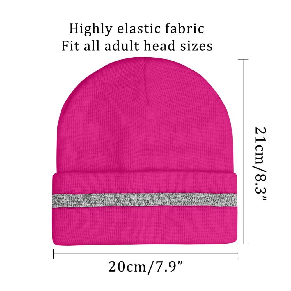 Sicherheits-Thermo-Strickmütze für Winter | Hohe Sichtbarkeit mit Reflektierendem Streifen | Outdoor-Arbeitsmütze für optimale Sicherheit und Komfort