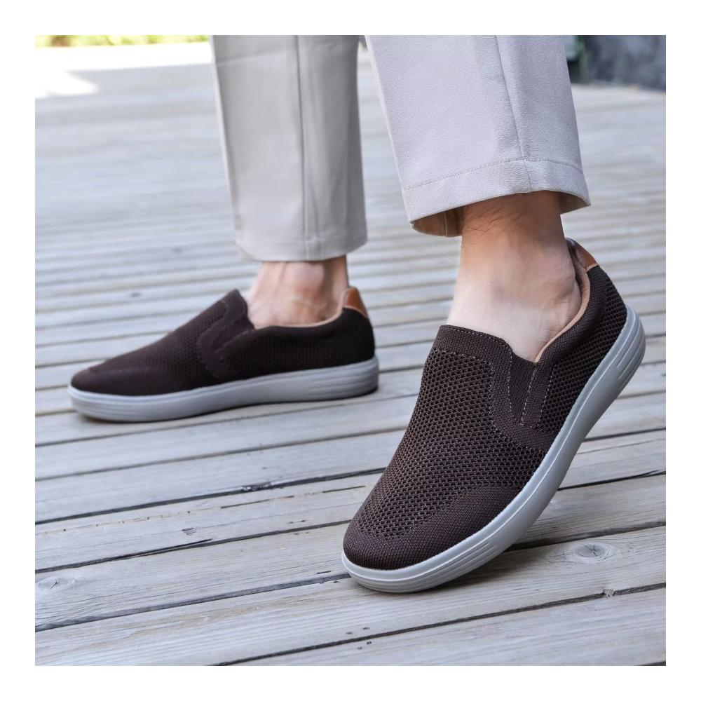 Herren Sneaker Slip On - Atmungsaktive Mesh Walkingschuhe für bequemen Casual Style und rutschfeste Sportaktivitäten