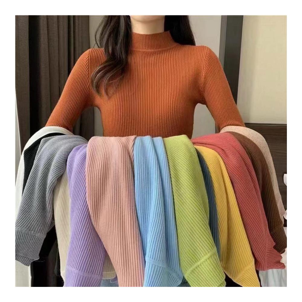 Damen Halb Rollkragenpullover Weicher Strickpullover mit Langarm Elegant und Schlank Ideal für Herbst/Winter