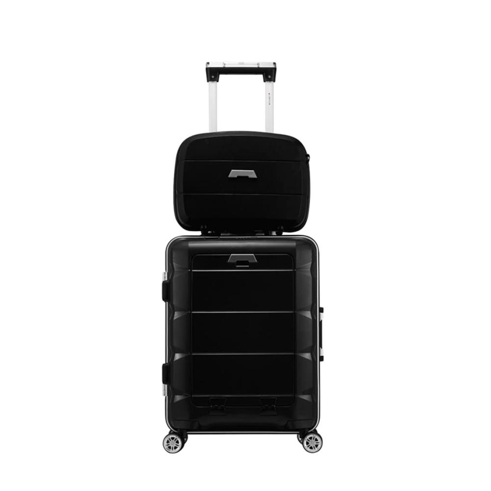20-Zoll TSA-Schloss Handgepäck Kabinenkoffer mit Front-Computerfach USB-Ladeanschluss - Leichter Trolley mit 4 Drehrädern (50X37X22cm
