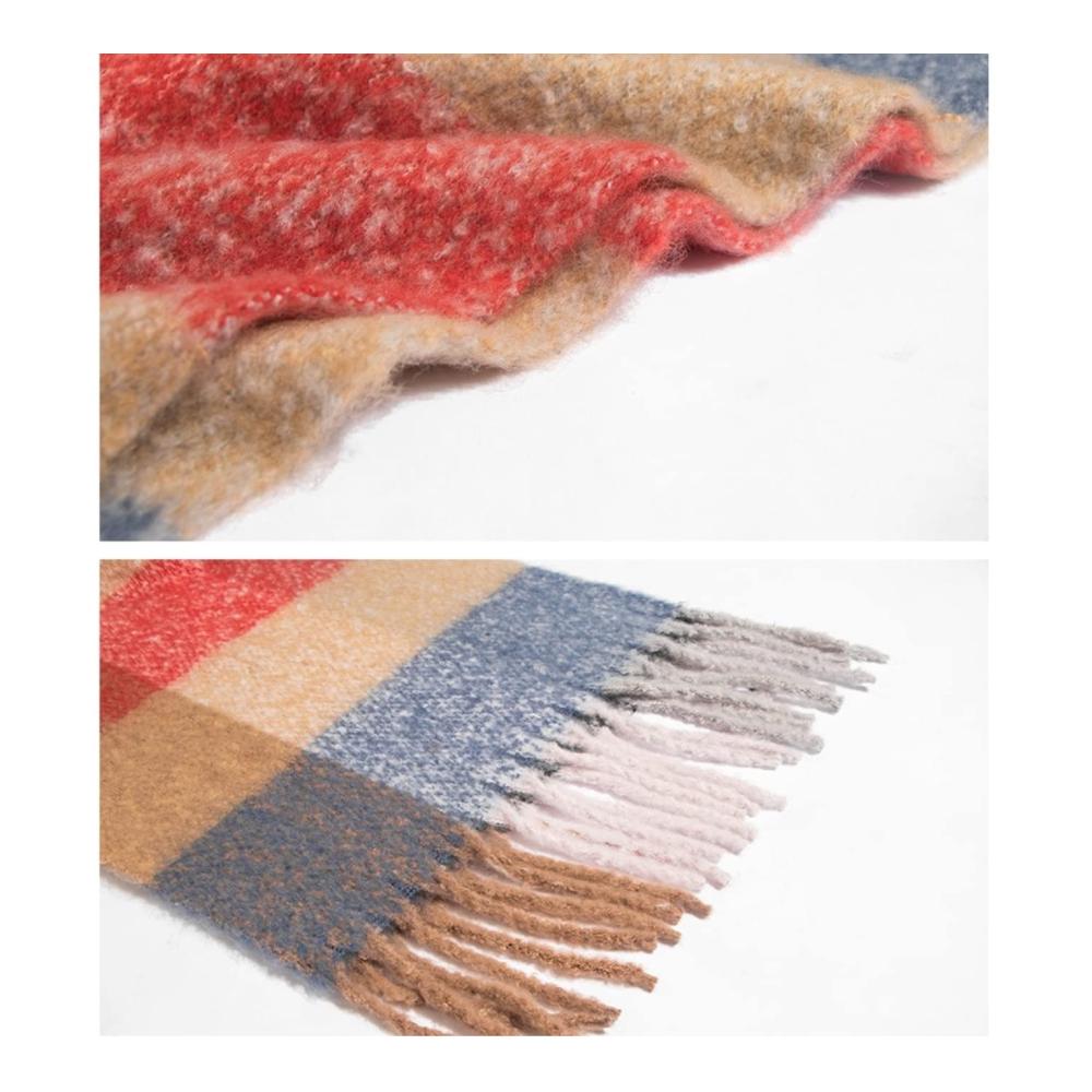 Winterliche Plaid-Schals für Damen Warme breite Decken-Schals und Tücher
