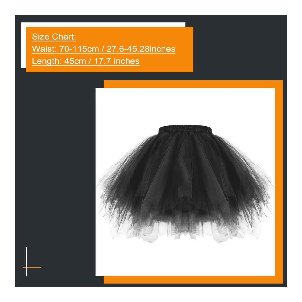 Tüll Petticoat Damen Rockabilly Unterröcke MeOkey 50er 80er Kurzer Ballett Tanzrock