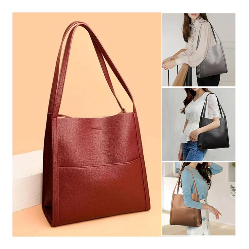 Leder Crossbody-Tasche – Großer Shopper mit viel Platz ideale Tote Bag für Arbeit Büro Reisen und mehr