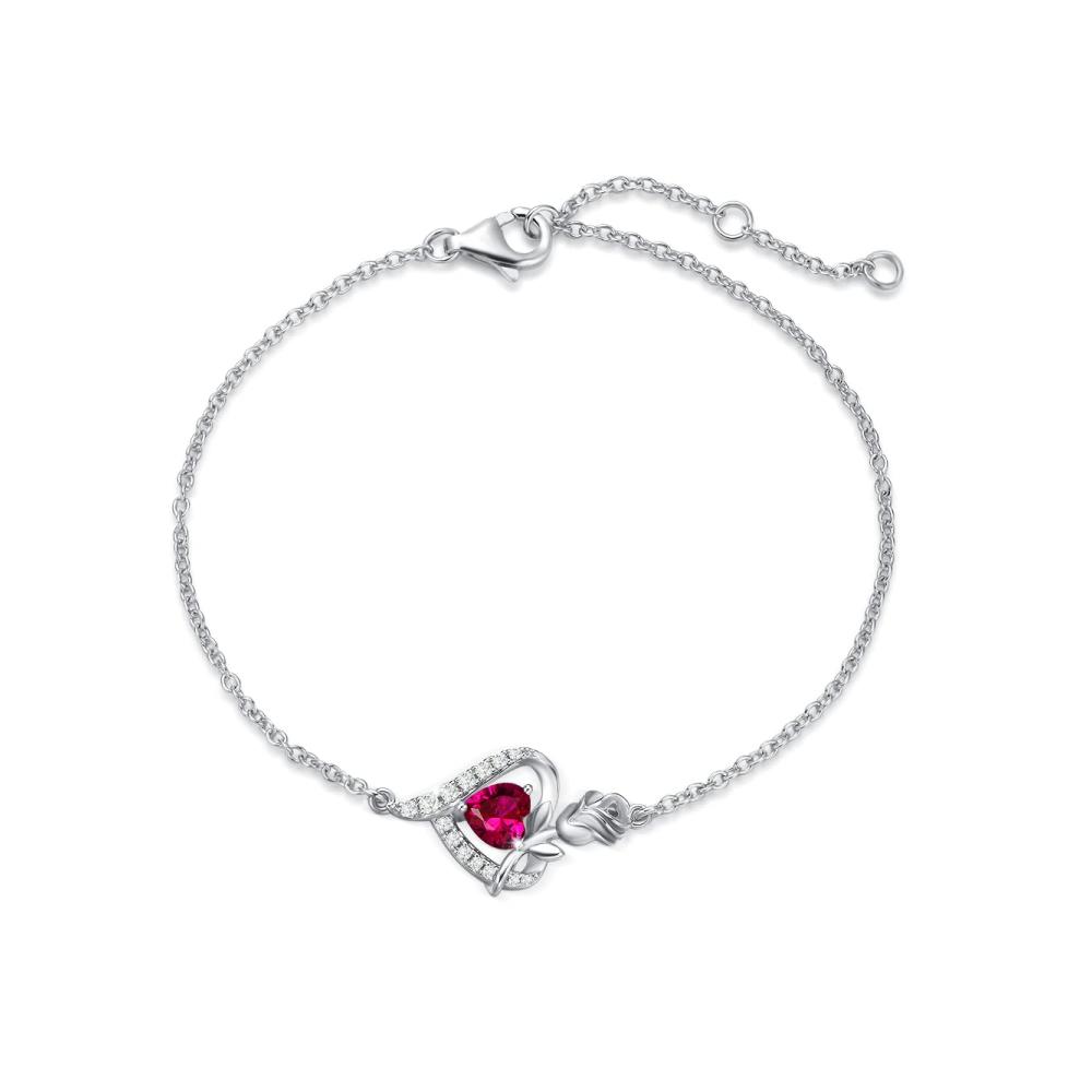 925 Sterling Silber Armband mit Weißgold Geburtssteinen und Edelsteinen - Damen Schmuck für Valentinstag Verlobung Geburtstag Muttertag Weihnachten - 173 cm