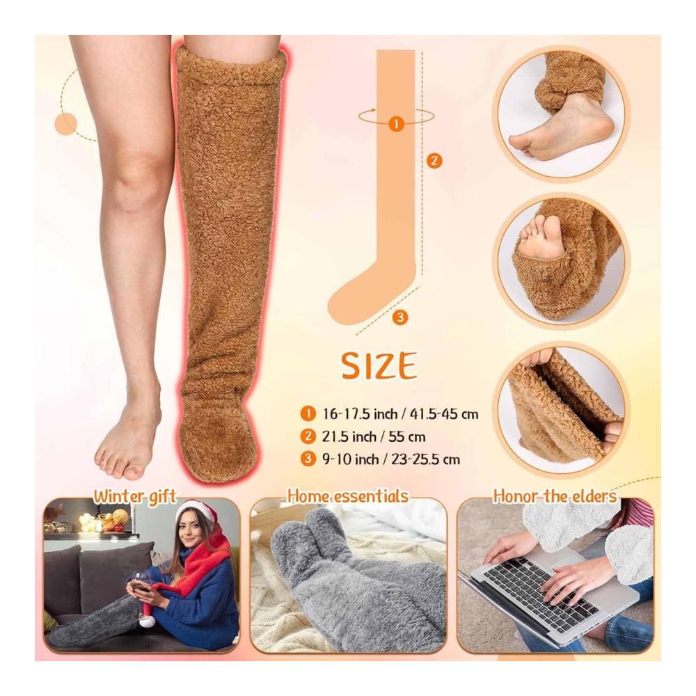 Winter Warmth Cozy Over Knee High Fuzzy Socks for Indoor Comfort