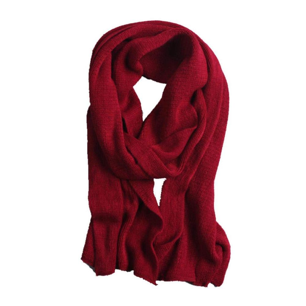 Gestrickter Winter-Kaschmirschal für Herren und Damen - Dick Warm Lang in Schwarz Grau und Rot