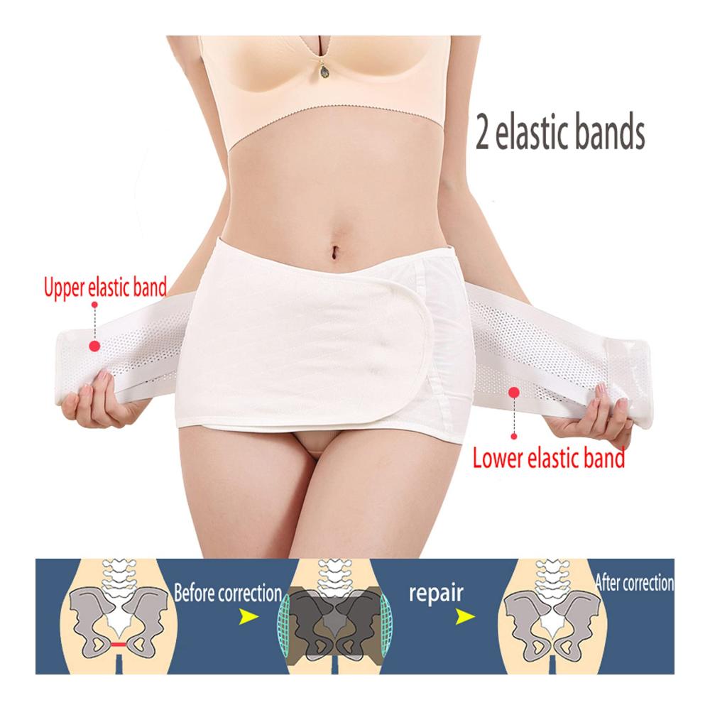 Postnatales Becken-Korrektur-Bauchband Ergonomisch rutschfest | Ischias- & Lendenwirbelsäulenunterstützung für Schwangere | Weiß X