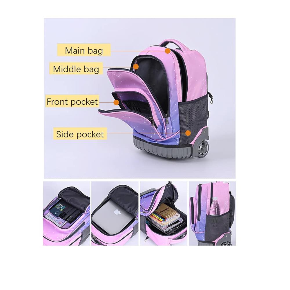 Kinderrucksack CONPHERON Trolley - Rollender Rucksack für Mädchen und Jungen Schüler Schultasche mit Rollen Kindergepäck für Reisen praktischer Trolley Rucksack idealer Reisebegleiter