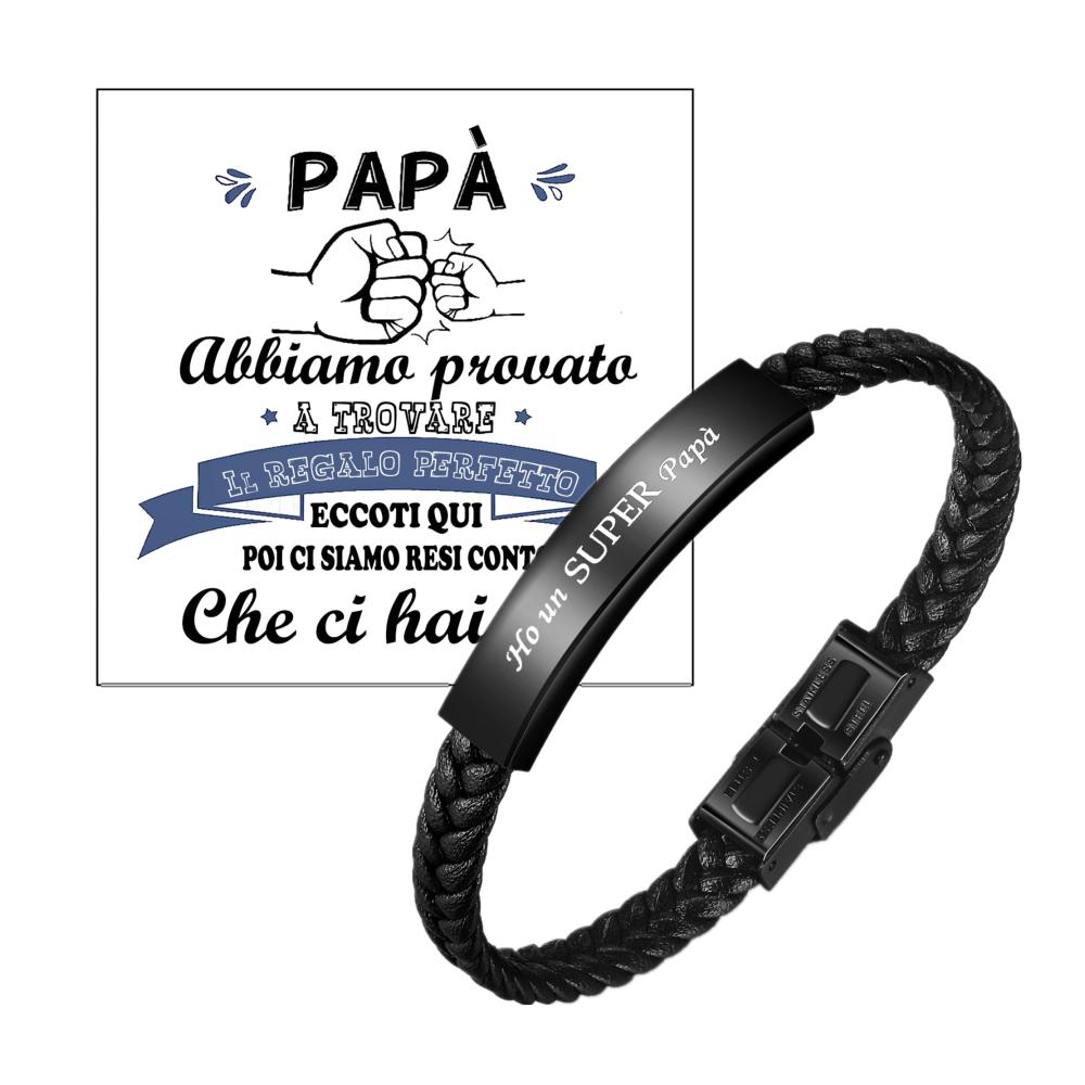 Bracciale di Papà in Pelle - Stilvolles Herrenarmband als perfektes Geschenk für den modernen Vater